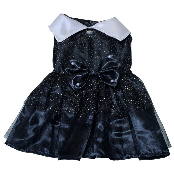 🎃👻 WEDNESDAY ADDAMS HALLOWEEN DOG PUPPY PET COSTUME GOTHIC BALL GOWN DRESS👻🎃 - Picture 7 of 10